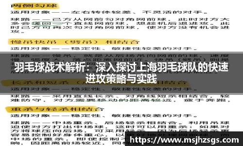 羽毛球战术解析：深入探讨上海羽毛球队的快速进攻策略与实践